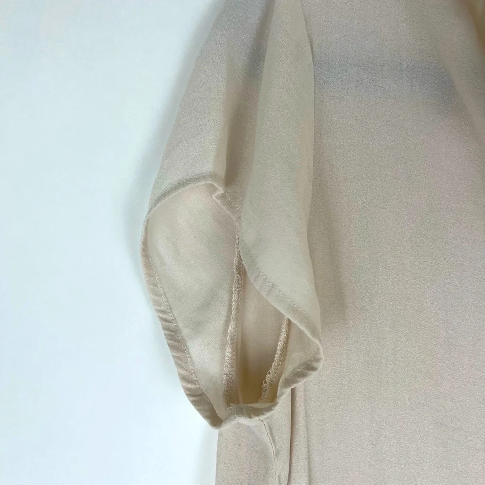 EUC RO&DE short sleeve tunic blouse in ivory cream ruffled neck peplum h… - Picture 6 of 11